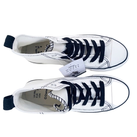 Disney Mickey Mouse White High-Top Sneakers Women’s 8 & 9 - Picture 4 of 12